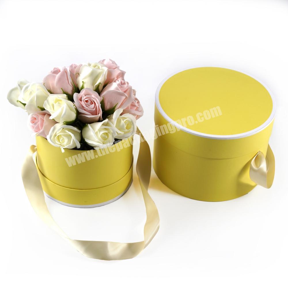 Custom Printed luxury Cylinder Packaging Boxes Paper Hat Round Flower gift Box