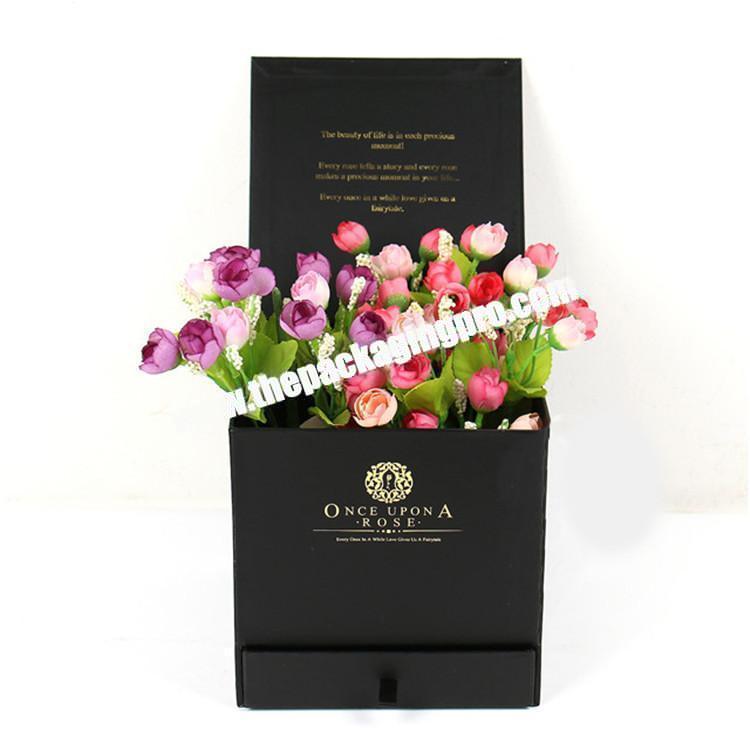 custom printed luxury double-deck jewelry box packaging flower