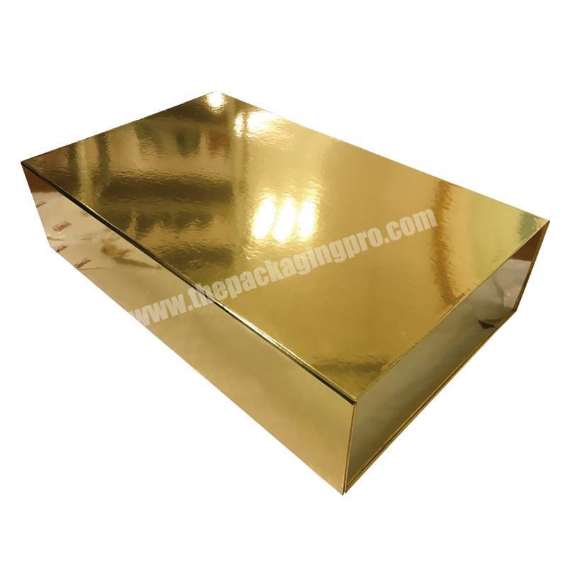 Custom Printed Luxury Folding Gold Rigid Paper Cardboard Shoe Box With Logo