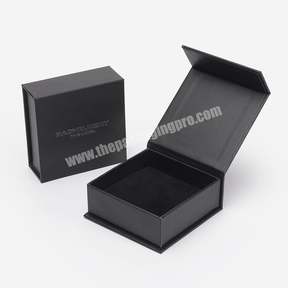 Custom Printed Luxury Matte Lamination Book Shaped Rigid Paper Flap Magnetic Closure Gift Black Small Box