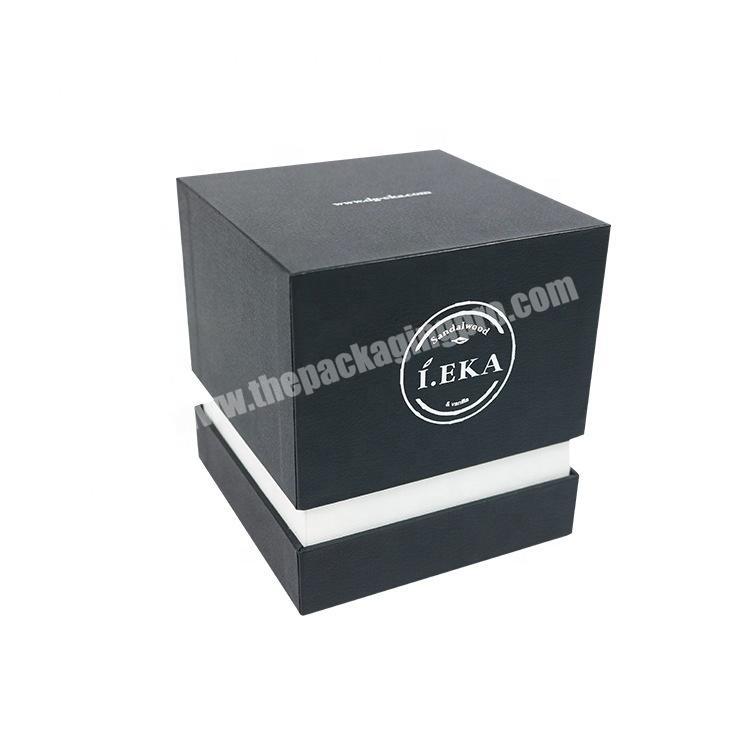 custom printed luxury paperboard gift black candle box