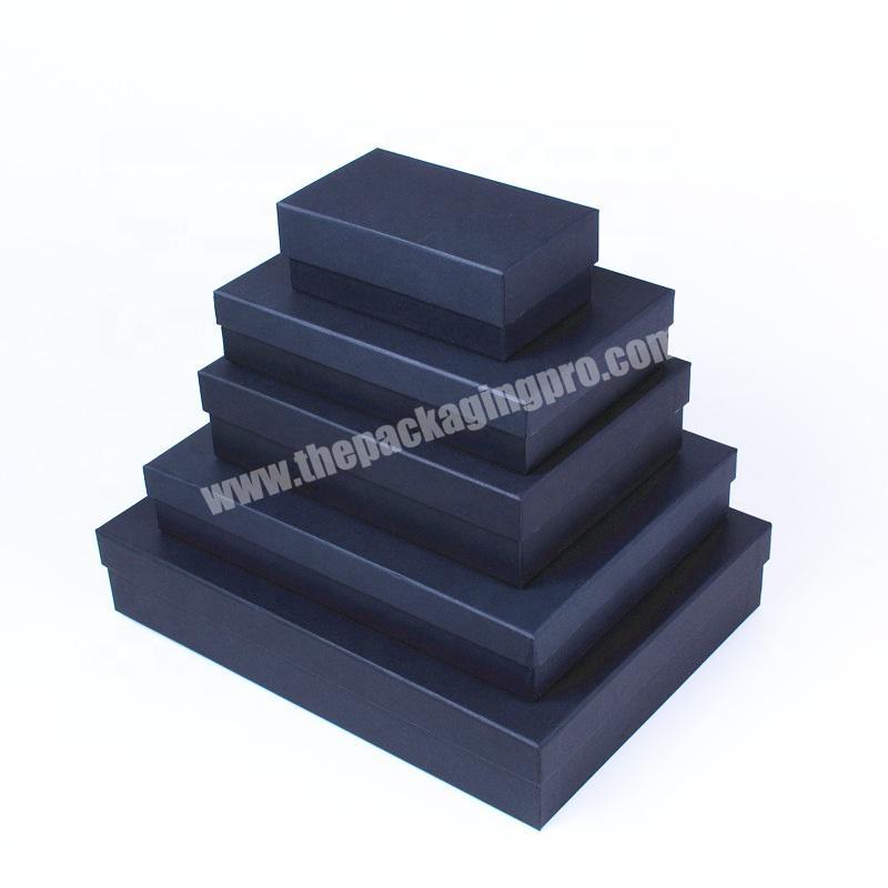 Custom Printed Made Cardboard Matte Black Rigid Paper Packaging Gift Box Lid And Base Box