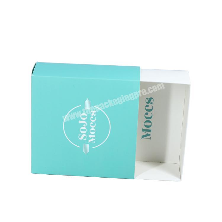 custom printed matt lamination 350gsm paper CMYK drawer type gift box for sock panty hose packaging
