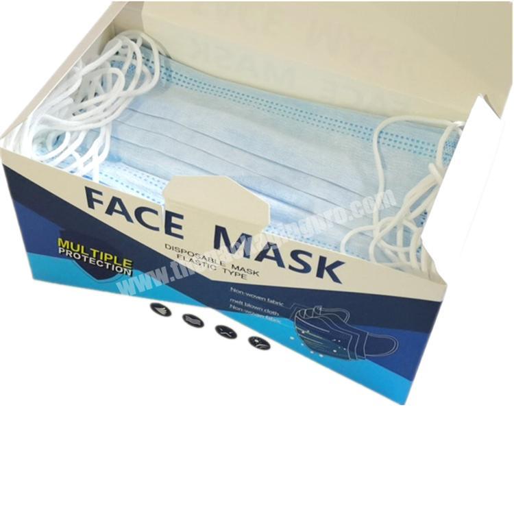 custom printed medical mask 3 layers disposable box face mask box 50 p