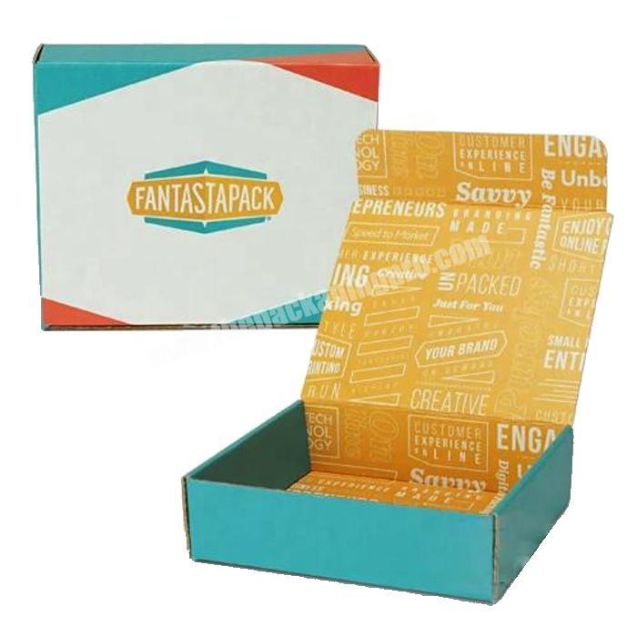 Custom printed mixed color corrugated tuck top mailer box