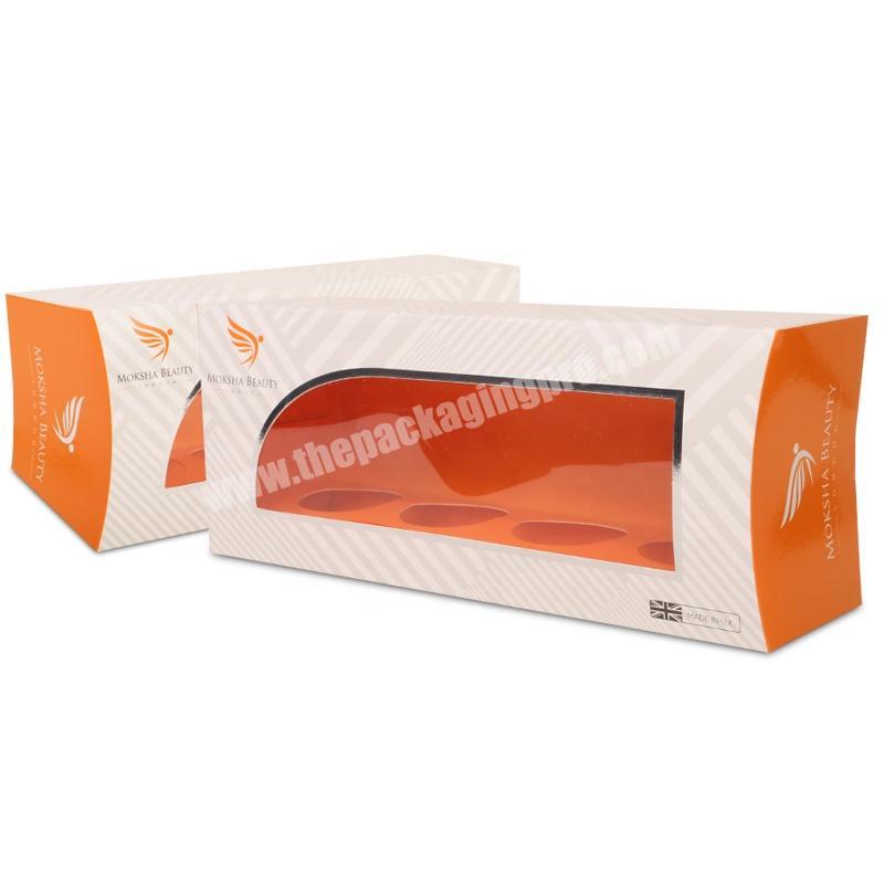 custom printed orange packaging bath bomb packaging box with insert tray holder