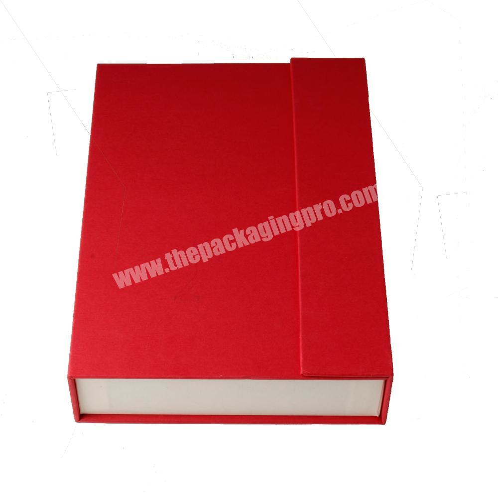 Custom Printed Packaging Magnetic Closure Red  Book Shaped Gift Packaging Boxes