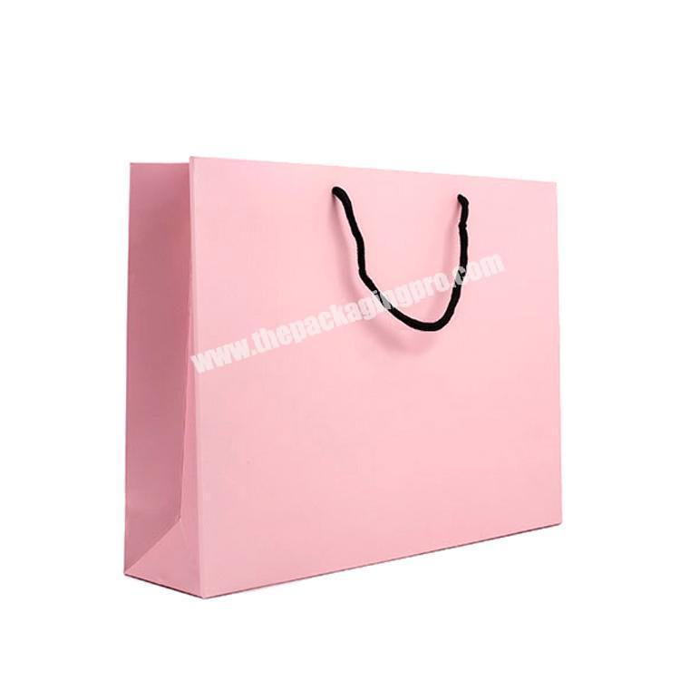 Custom Printed Personalized Pink Matte Laminated Retail Shopping Euro Tote Paper Bag With Logos
