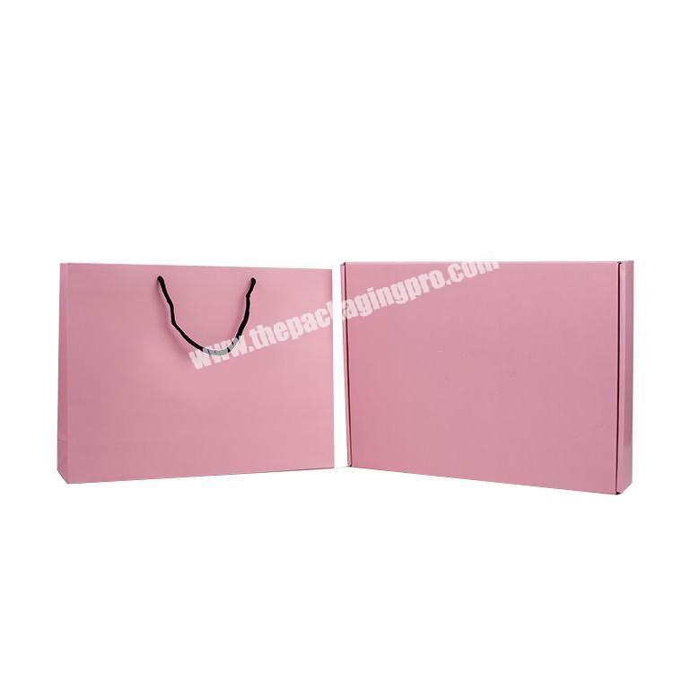Custom Printed Personalized Pink Matte Laminated Retail Shopping Gift Paper Bags With Handle