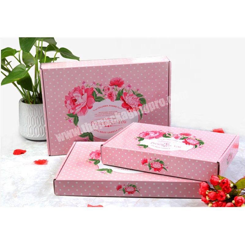 Custom Printed Pink Corrugated Paper Mailing Boxes for Online Shops