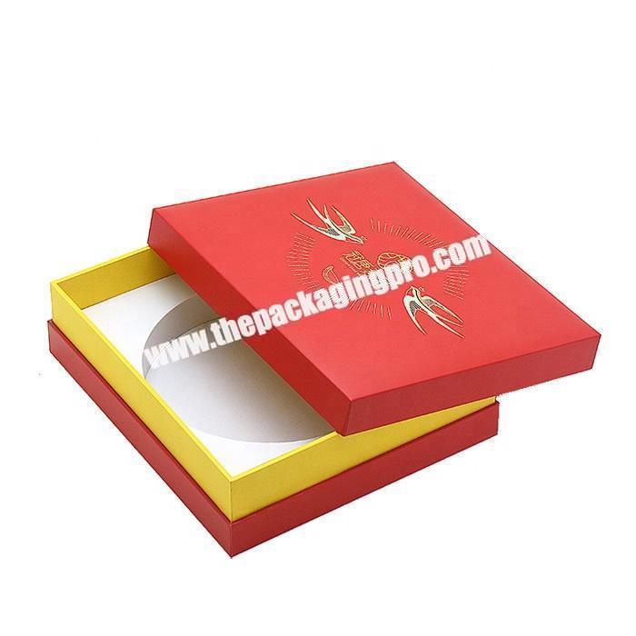 Custom printed red paper cosmetic packaging gift box with eva insert