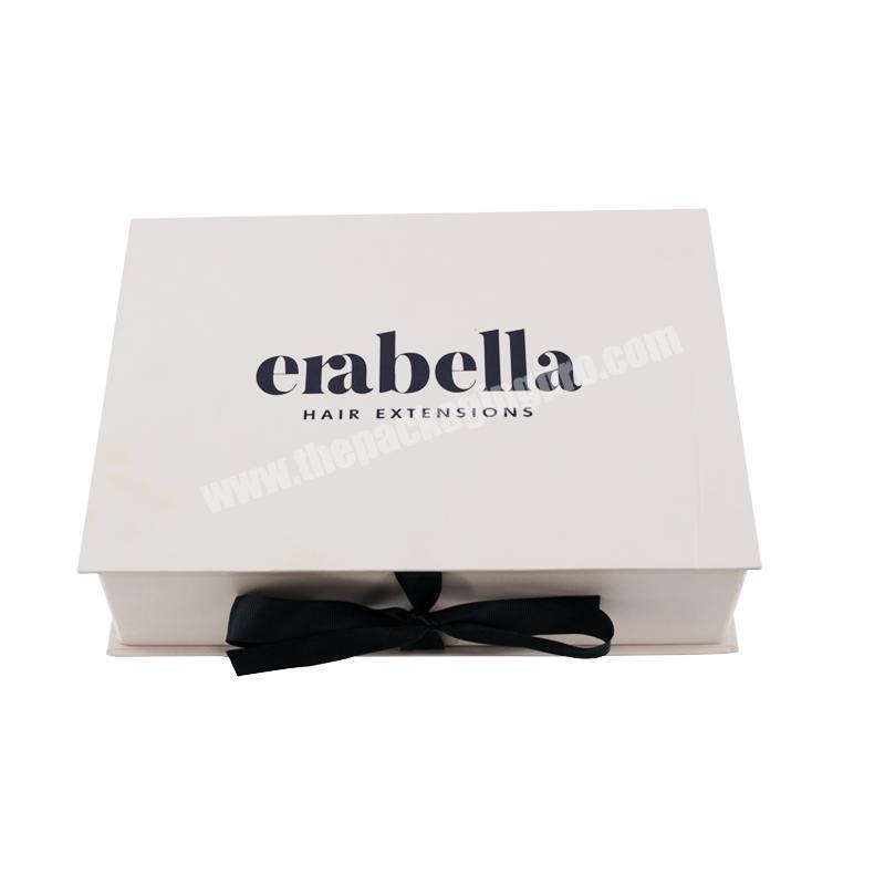 Custom Printed Ribbon Foldable Packaging Magnetic Cardboard Folding Gift Box