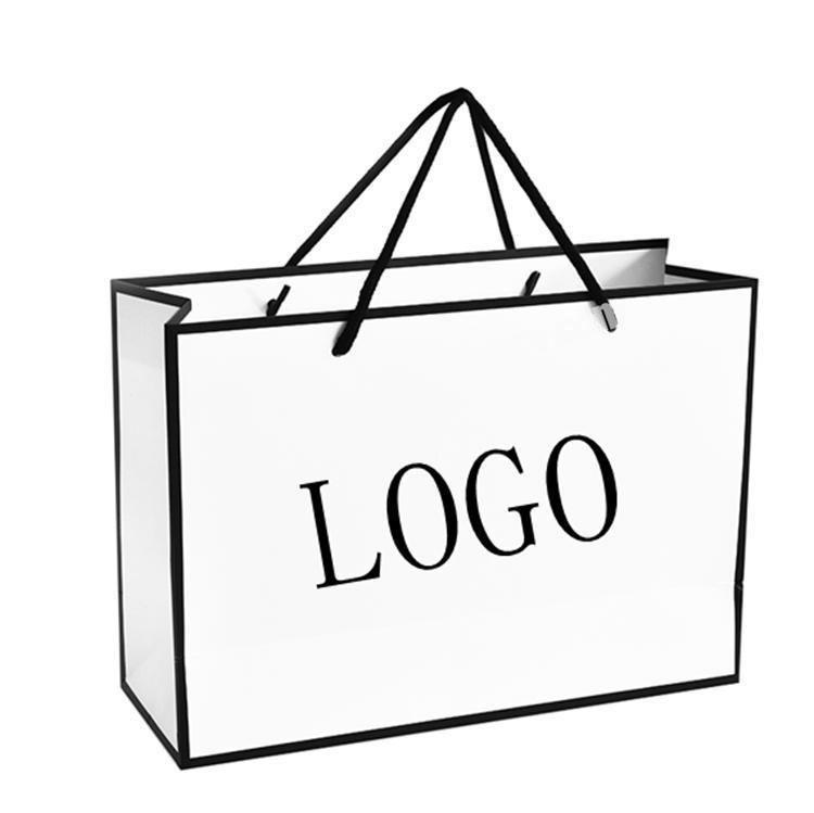 Custom Printed Shopping Tote Gloss Paper Bag With Custom Logo