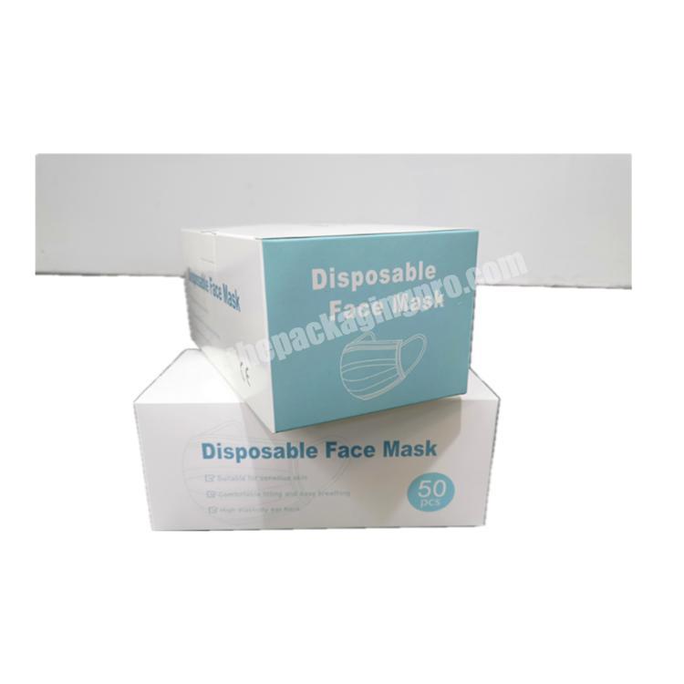 custom printed small MOQ surgical mask 3ply per box plastic mask box