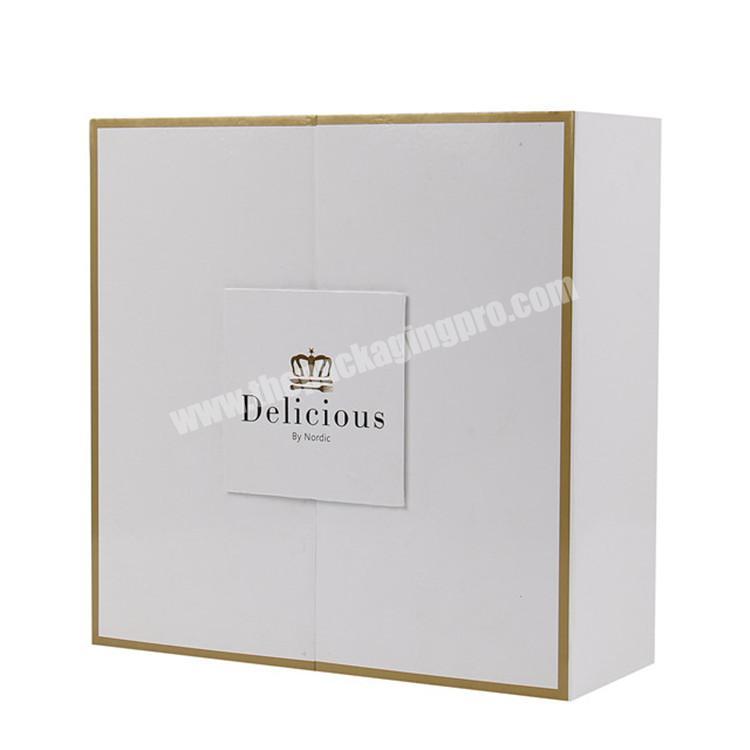 custom printed two open doors paper magnetic closure luxury gift boxes