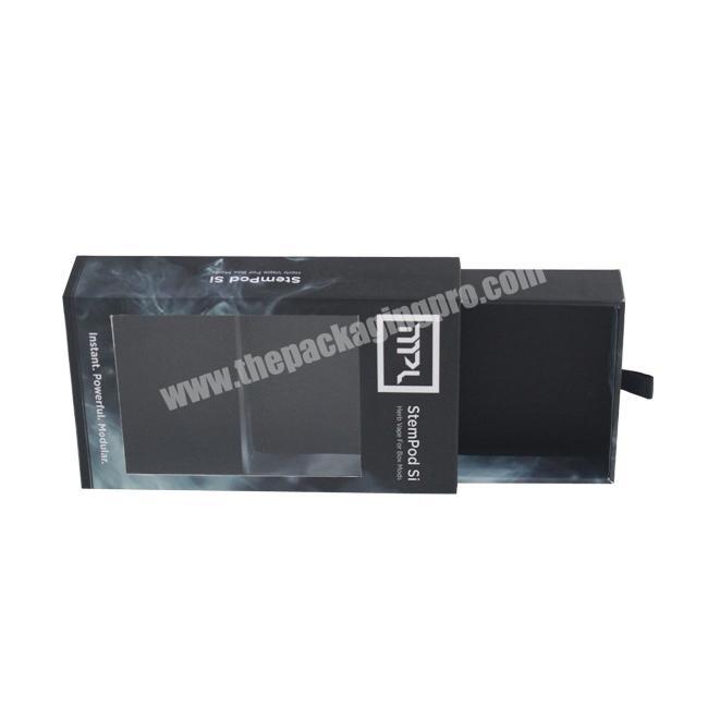 Custom Printed Unique Apparel Belt  Rigid Hard Black Cardboard Paper Gift Drawer Style Box