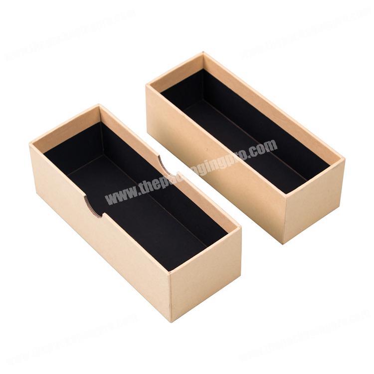Custom printing black brown rigid kraft paper cardboard box