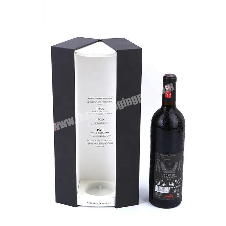 Custom Printing Cardboard Clamshell Single Glass Bottle Set Gift Packaging Wine Box
