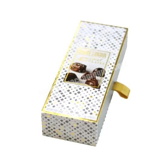 Custom Printing Cardboard Gift Packaging Box with Gold Stamping Chocolate Gift Box