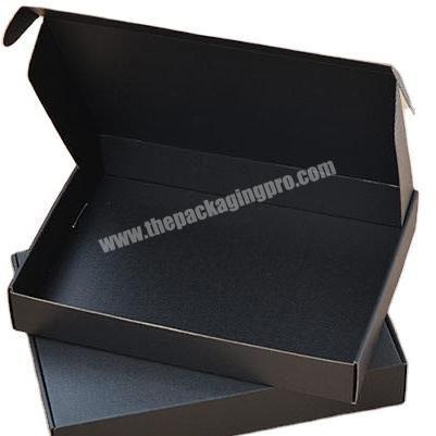 Custom Printing Color classic matt black flap shipping box Black Box Cardboard Packaging Mailer Corrugated