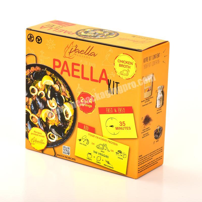 Custom Printing Corrugated Paper Box Food Outside Packaging Boxes Seafood Paella Box Packaging
