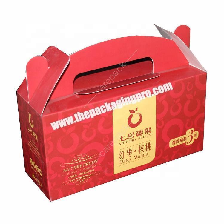 Custom Printing Corrugated paper Mailing Box Foldable Fruit Packaging Box with Handle