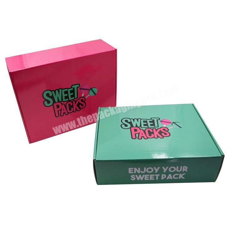 Custom printing corrugated shipping box packaging sweet candy gloss lamination carton box for chocolate food