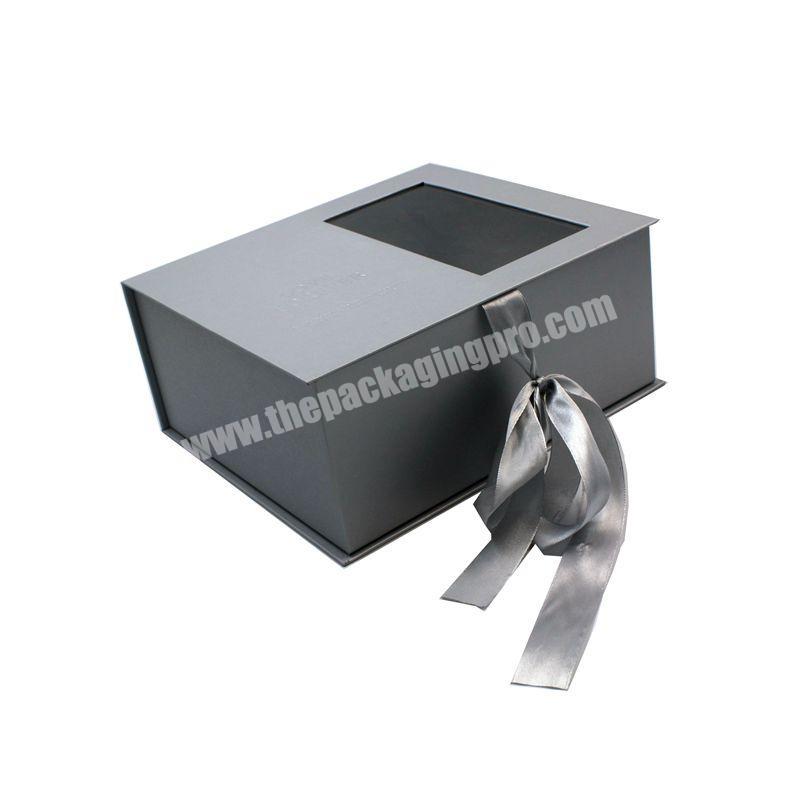 Custom printing creative foldable paper Gift clothing box packaging with window