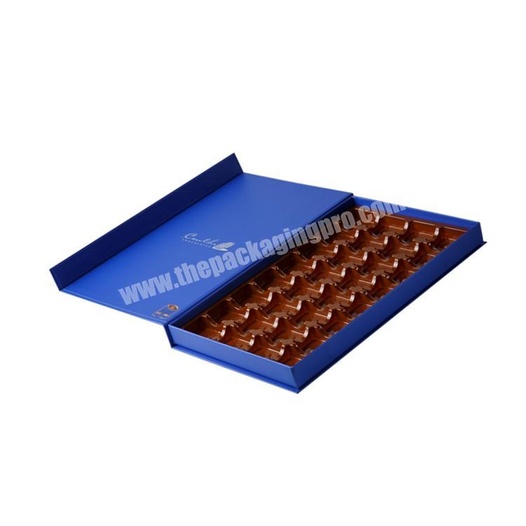 Custom printing design blue luxury boxes for chocolate packaging