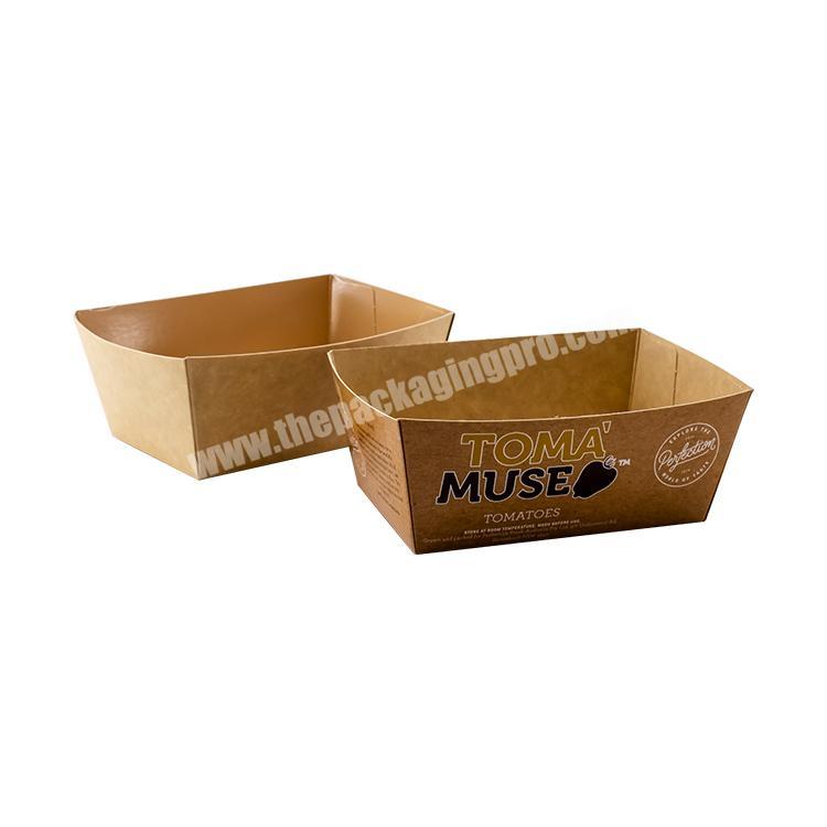 Custom printing disposable food containers brown customized fast food packaging take out fast food box