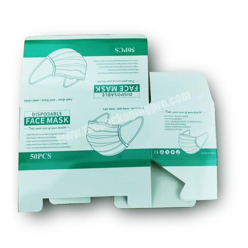 custom printing disposable surgical face mask paper packaging box