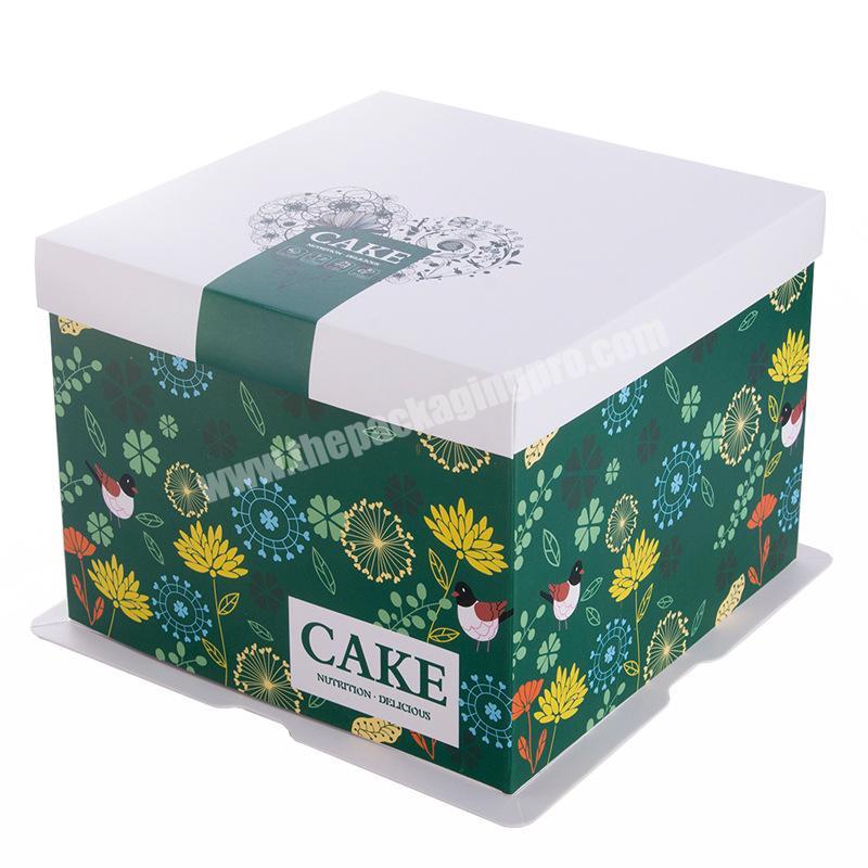Custom Printing Eco-friendly 350g white card Food Grade Cake Boxes Packaging