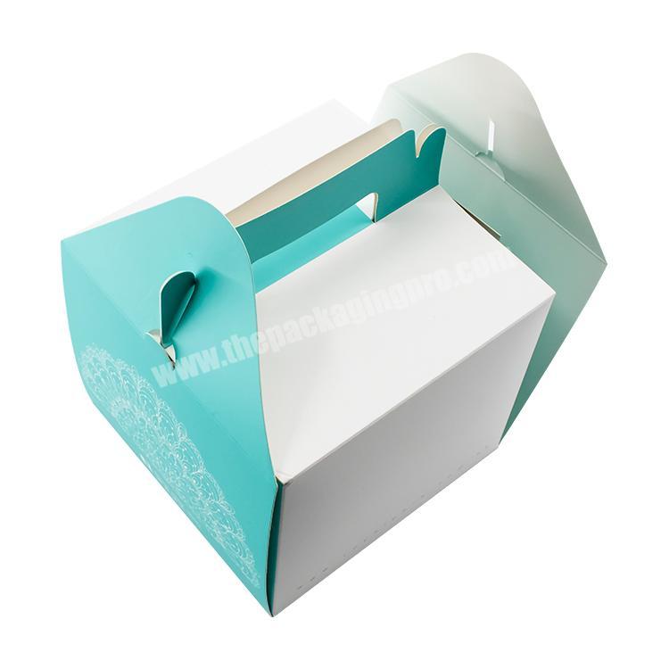 Custom Printing Folding Cake Pastry Packaging Cake Boxes With Handle