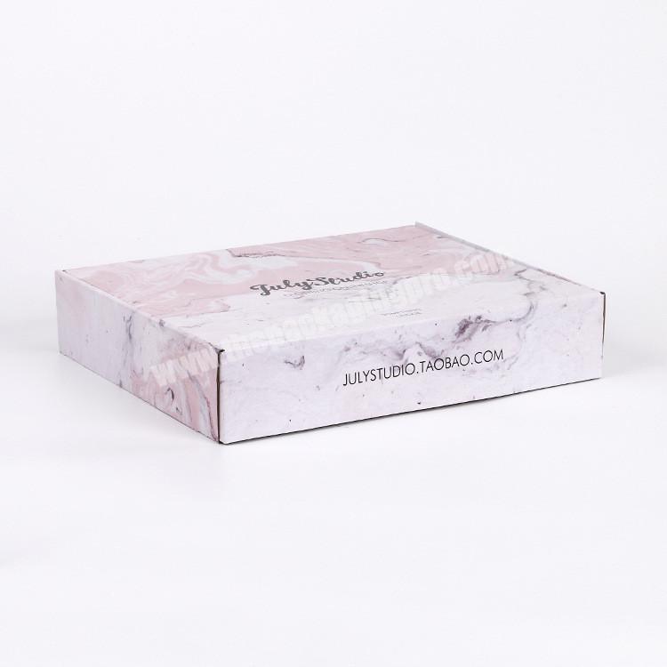 Custom printing high end christmas gift pink marble cardboard box packaging scarf paper box