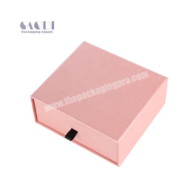 Custom Printing High Quality Cardboard Drawer Style Pink Packaging Paper Jewelry Box