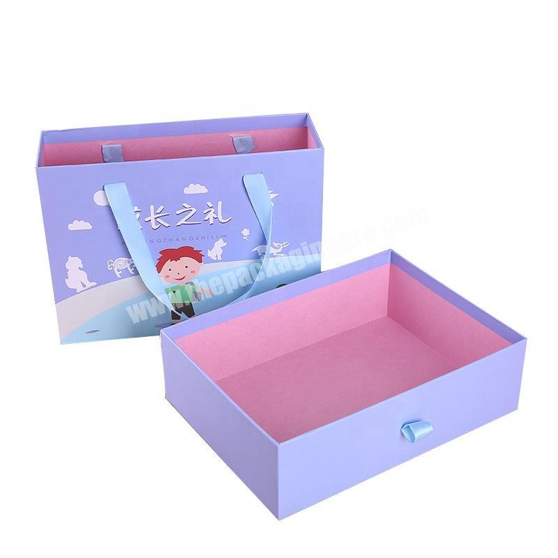 Custom Printing Kawaii Cute Pink Color Birthday Gift Drawer Packaging Boxes For Kids