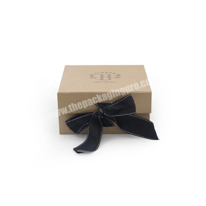 Custom Printing Luxury cardboard gift boxes square gift box with ribbon
