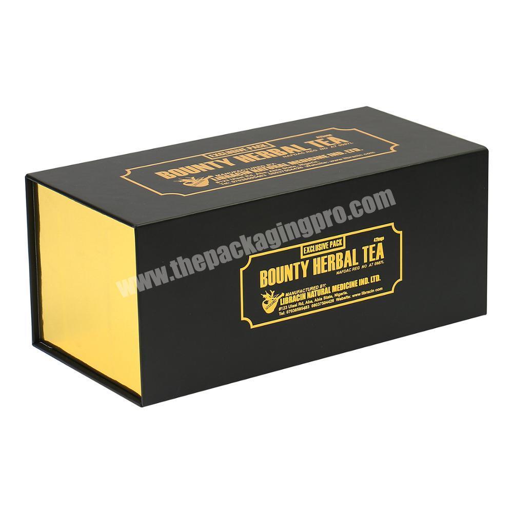 Custom Printing Luxury Eco Friendly Cardboard Foldable Magnetic Tea Packaging Gift Box