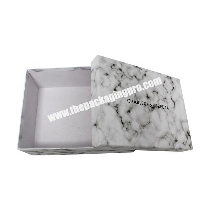 Custom printing marble paper packaging gift box for shoes