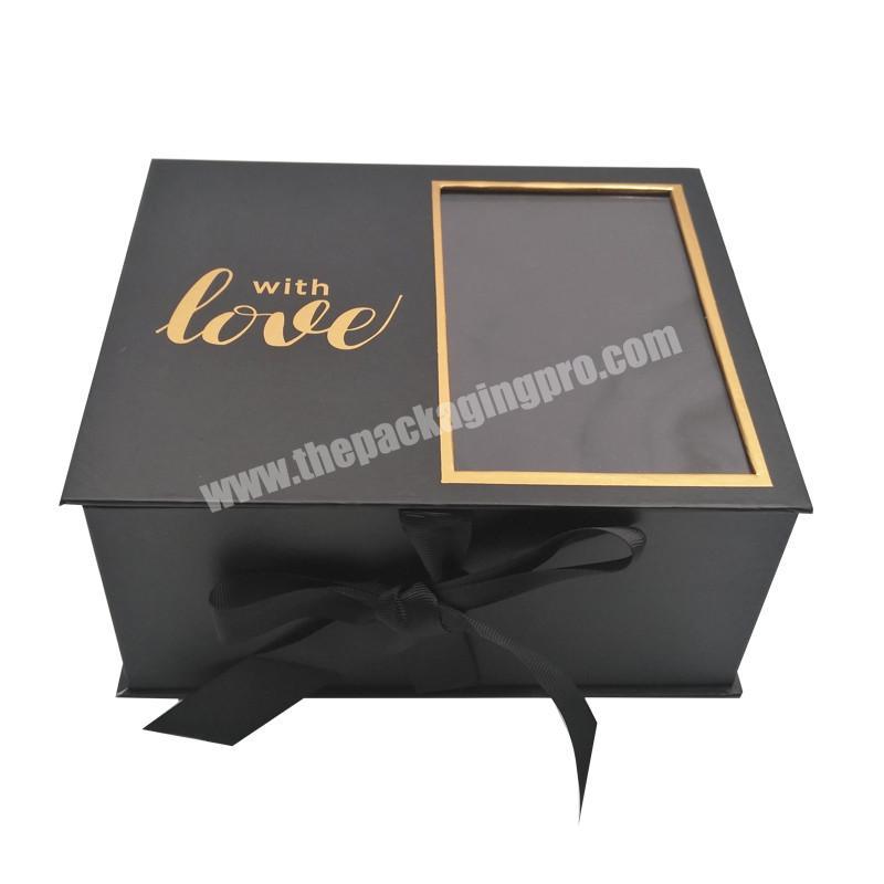 Custom printing packaging perfume magnet box book shape gift cardboard packing box with ribbon bowknot