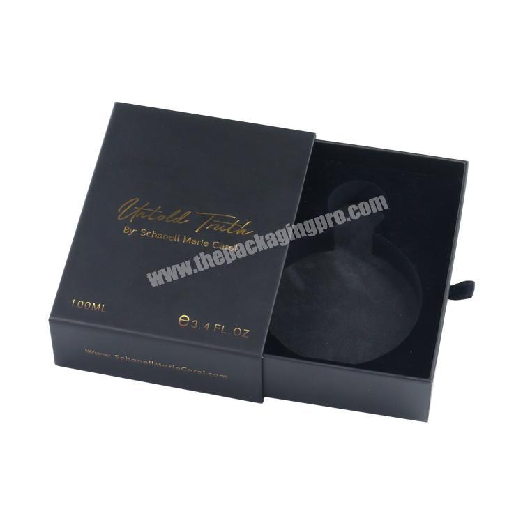 Custom printing wholesale black gift drawer Arabic perfume paper box for packaging