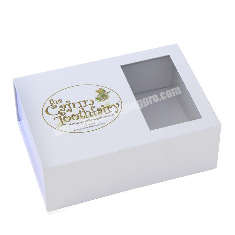 Custom Printing Wholesale White Gift Magnetic Closure Flat Packaging Paper Box