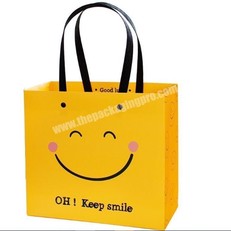 Custom Printing Yellow Commercial Lovely Gift Paper Bag