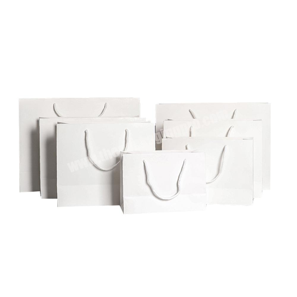 Custom Promotion White Paper Cardboard Advertising Gift Cloth Shoe Shopping Bag String Handle For Women