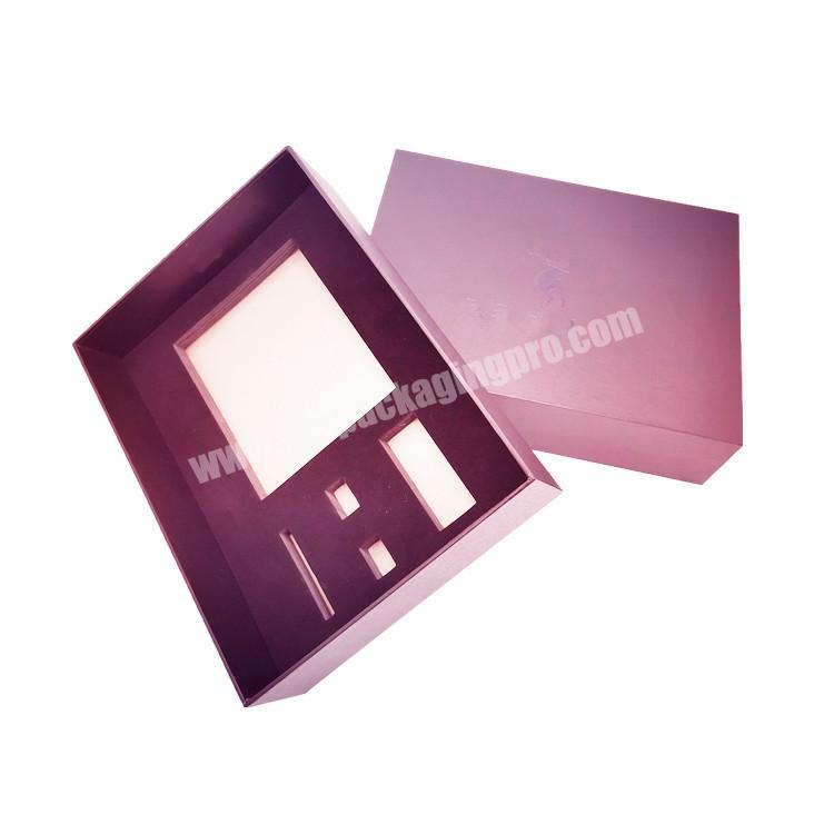 Custom Purple Velvet Paper Luxury Large Drawer Dress Clothing Gift Packaging Cardboard Sliding Drawer Box