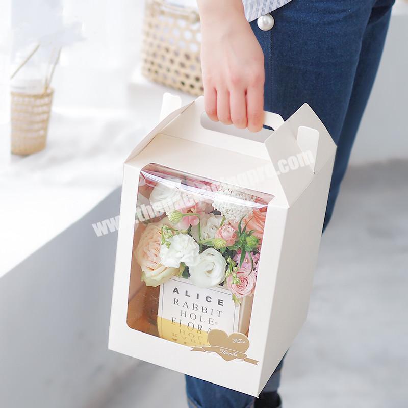 Luxury Flower Boxes For Bouquets Box With Transparent Pvc Window Cardboard  Gift Box - Buy Bouquets Cardboard Gift Box,Flower Boxes For Bouquets,Flower