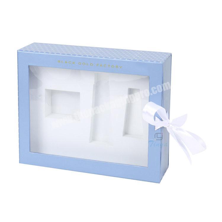 Custom PVC Window Paper Cosmetic Gift Set Packaging Box