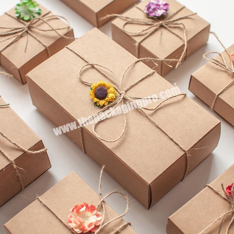 Custom Recyclable Biodegradable Different size Brown Kraft Paper Gift Box