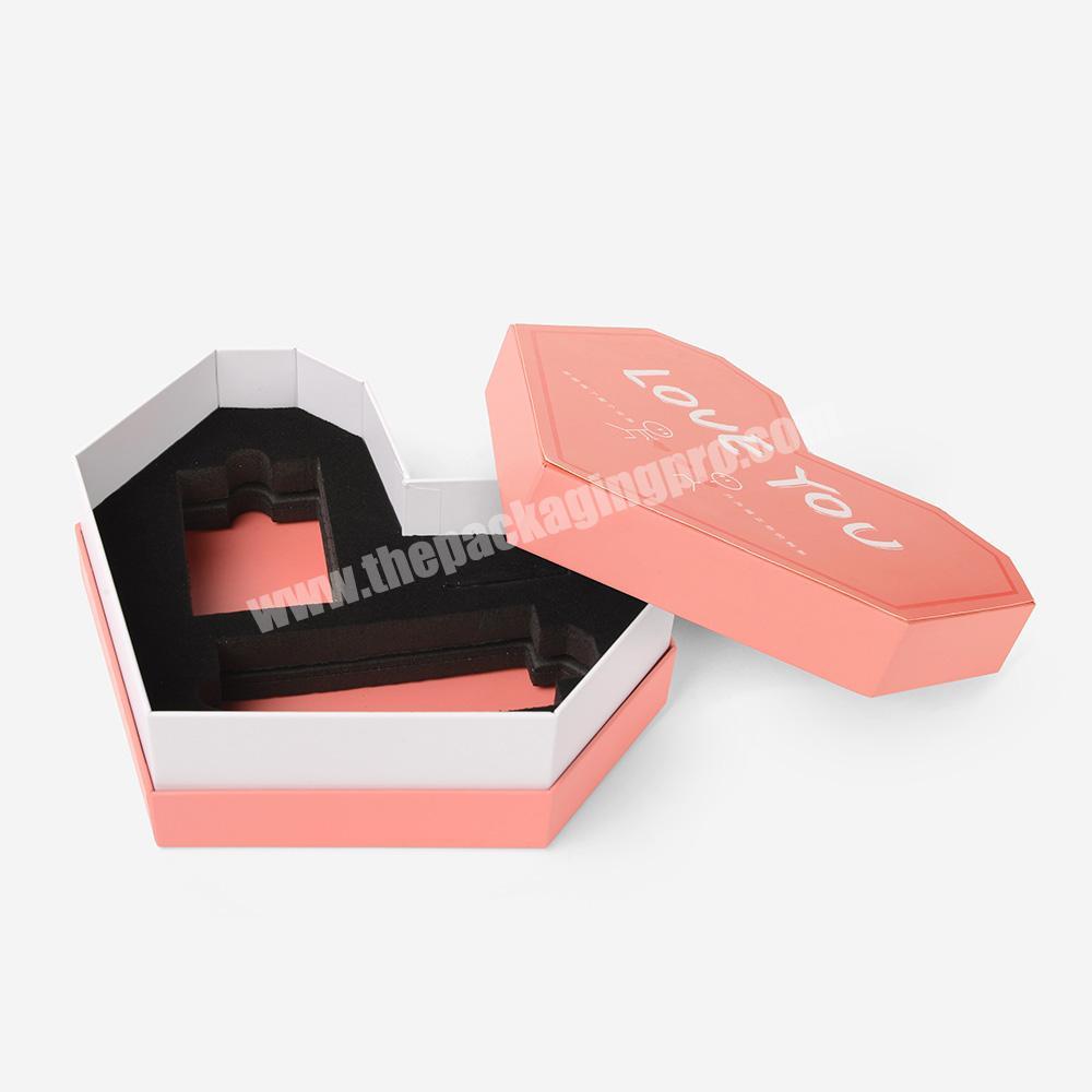 Custom Recyclable Biodegradable Logo Cardboard Weeding Bridesmaid Heart Shaped Pink Gift Paper Box
