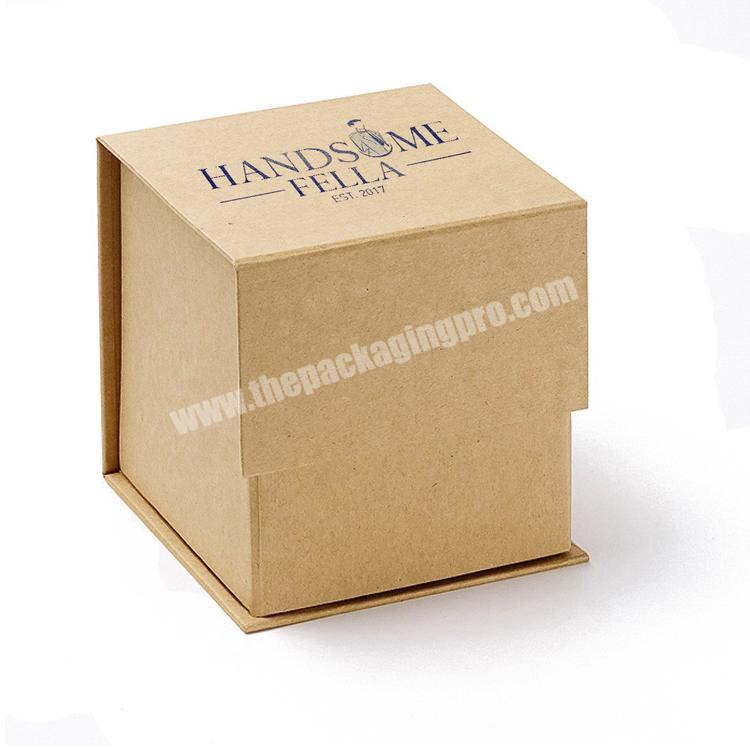 Custom recyclable CMYK packaging magnetic folding small kraft candle box for gift